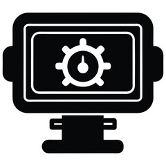 Isolated Engine Monitor Display On White Background