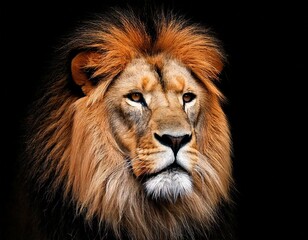 Naklejka premium lion head on black, AI generated 