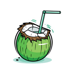 Fresh Summer Coconut Vector Collection
