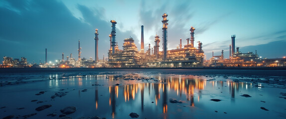 Naklejka premium Comprehensive Evaluation of Crude Oil Refining Emissions: Environmental Impact, Efficiency Measures & Compliance Strategies for Cleaner Production
