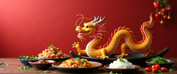 Obraz premium Capture the Essence of Dragon Boat Festival: Authentic Culinary Traditions, Time-Tested Recipes, and Rich Cultural Flavors in a Stunning Photo Stock Concept with Space for Text
