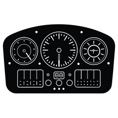 Fototapeta premium Isolated Flight Instruments Panel On White Background