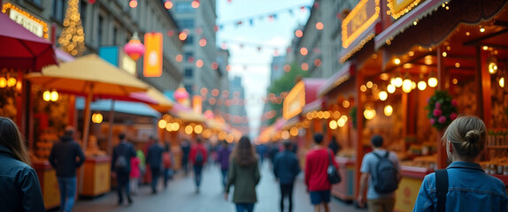Obraz premium Vibrant Street Fairs & Carnivals: Engaging Performances, Cultural Diversity, Urban Celebrations - Dynamic Scenes of Community Energy & Creative Expression in Modern Metropolises