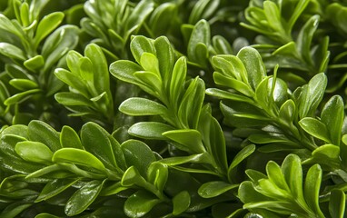 Obraz premium Lush Green Foliage Close Up Detailed Texture Background