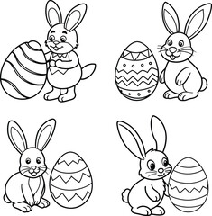 Fototapeta premium Cute and Creative Easter Coloring Pages for Kids and Adults.