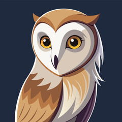 A curious barn owl tilts its head, observing with dark eyes.
