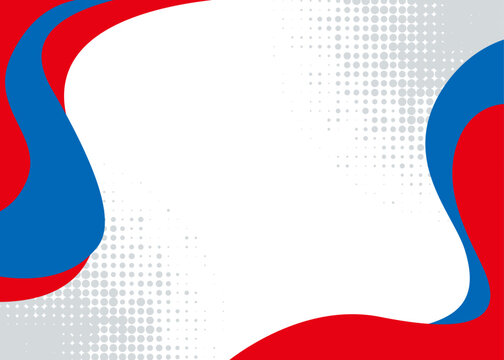 大阪EXPO万博スタイルの青と赤のイラストフレーム背景ベクター背景透過