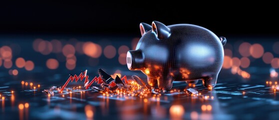 Financial Crisis: A Broken Piggy Bank Symbolizing Economic Downturn