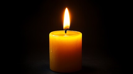 Yellow candle flame dark background