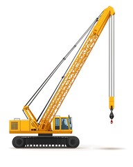 Yellow Crane, Construction Site, Ready to Lift