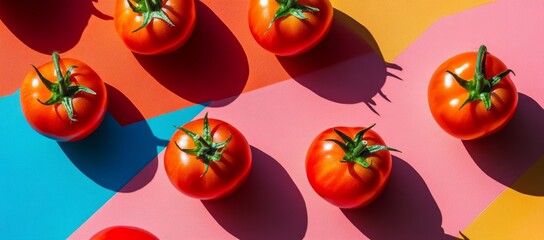 Vibrant Tomatoes on a Colorful Background (4)