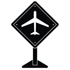 Isolated Runway Sign On White Background