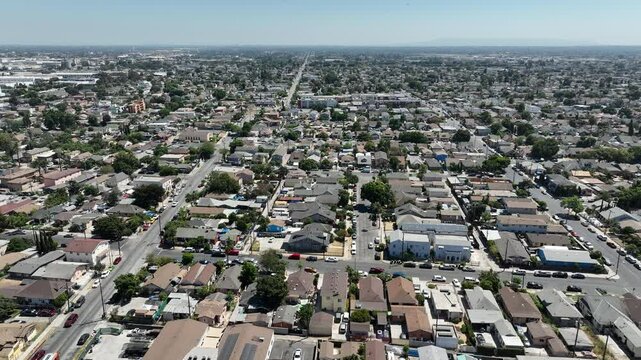 South Los Angeles Aerial Shot of Compton Ave L California USA
