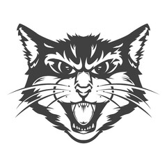 angry cat face logo