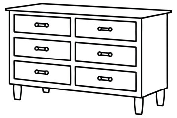 Diverse Pine Dresser Styles on White Background
