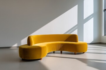 pop art banana cluster furniture design ergonomic seating in golden yellow velvet premium upholstery