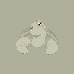 vector illustration of a cartoon turtle