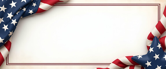 Classic Memorial Day Frame with Stars and Wreaths - Ample Copy Space for Text Placement and Traditional Border Design