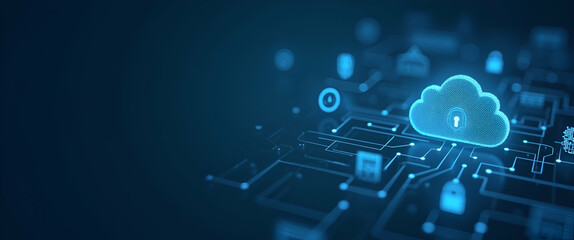 Naklejka premium Enhancing Cloud Computing Security: Advanced Encryption Protocols & Cyber Defense Strategies for Safeguarding Enterprise Data Integrity in Photo Stock Concept