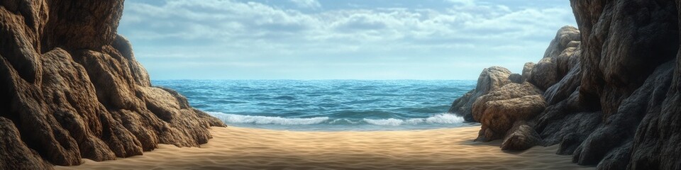 Obraz premium Coastal Cave Scene