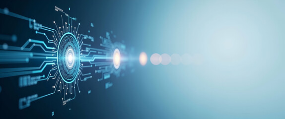 Photo realistic digital transformation icon with customizable blank space for branding, ideal for corporate and business design projects.