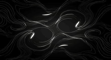 Abstract Black And White Wavy Lines Background Digital Artwork