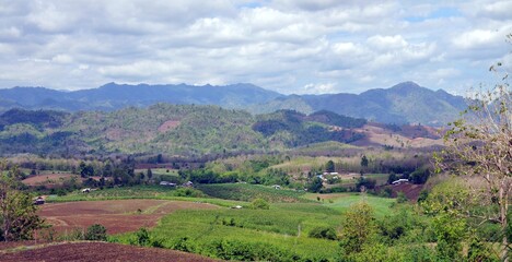 mountain landscape with blue sky