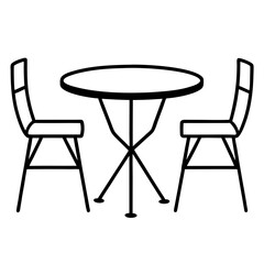 two chairs and table   vector art illustration