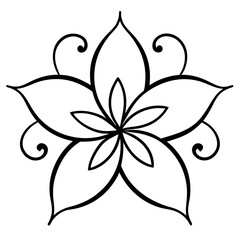 black and white flower vector