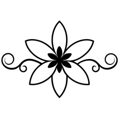 black and white floral element