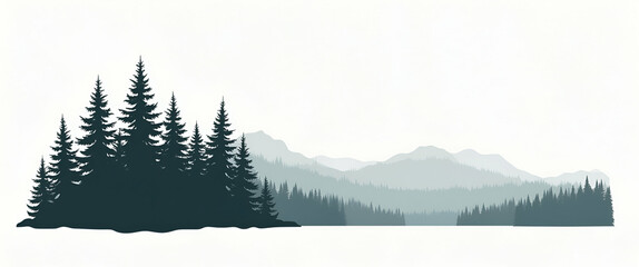 Forest Trees Silhouette SVG cluster pine trees symbolizing wilderness outdoor escapades perfect nature themed designs environmental campaigns concept as Minimalistic silhouette pines grouped forming f