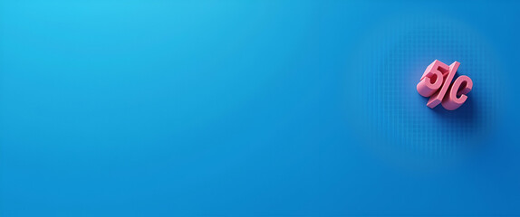 Photo realistic as Sale discount symbol with space for text on a blue background concept as A sleek sale discount symbol with ample space for text on a blue background suitable for illustrating market