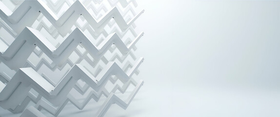 Imagine repeating trapezoid frames micro tech connectors crisp white separation revealing future forward geometric precision concept as Trapezoid frames align with micro connectors crisp white partiti