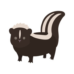 四足歩行のかわいいスカンクのイラスト
