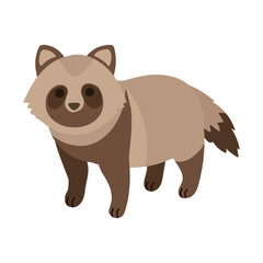 四足歩行のかわいい狸のイラスト