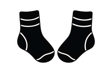 baby socks silhouette vector illustration