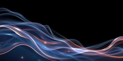 Abstract Blue Pink Flowing Waves Swirling Energy Background