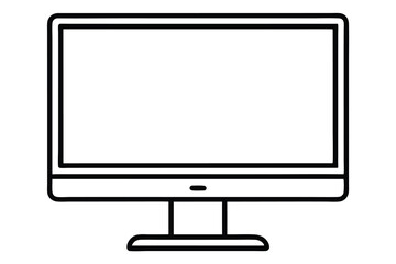 desktop monitor silhouette vector illustration