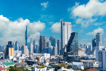 Fototapeta premium Bangkok cityscape skyline Thailand at the mouth of the Chao Phraya River