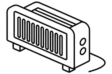 electric heater silhouette vector illustration