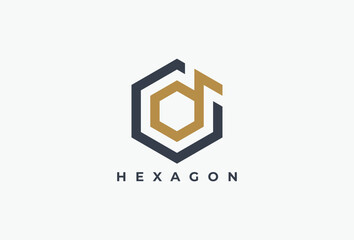 Hexagon Melody Symbol. Geometric Note Icon for Sound, Musical, Audio, Song, Tune,
