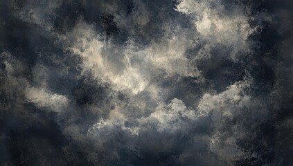 Obraz premium Dark and Dramatic Cloudy Sky with Textured Patterns Perfect for Backgrounds, Designs, Artwork, or Atmospheric Projects in Various Creative Applications