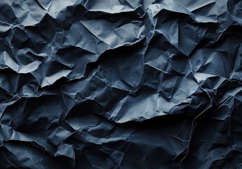 Dark Crinkled Paper Texture with Deep Shadows and Highlights for Background and Design Projects
