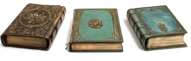Ornate Leather-Bound Books