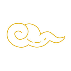 Golden cloud style line icon illustration set