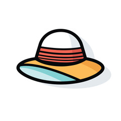 Colorful Summer Hats with Flowers and Ribbons Vector