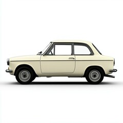 Obraz premium Cream Classic Car: A Vintage Automobile Image