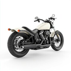 Obraz premium Cream Classic Cruiser Motorcycle: Ride the Open Road in Style