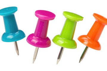 Colorful Push Pins Cyan, Magenta, Lime, Orange - Office Supplies & Stationery