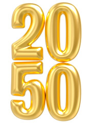 Happy New Year Number 2050 Gold 3d Render